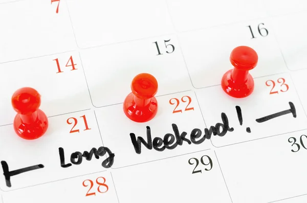 The words Long Weekend written on a white — Stock Photo, Image