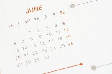 Takvim Haziran seet.