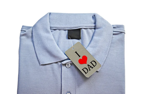 Я люблю тата за ціною теґу Чоловіча футболка . — стокове фото