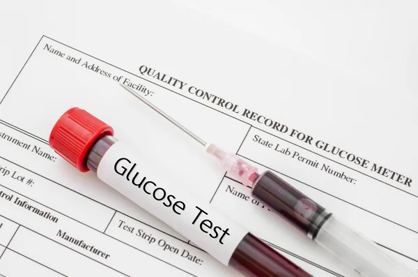 Campione di sangue per lo screening del test diabetico — Foto Stock