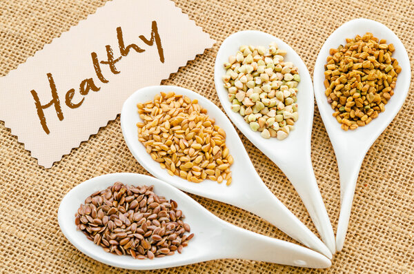 Healthy tag with grains.
