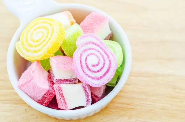 Jelly sweet, flavor fruit, candy dessert colorful. — Stock Photo, Image