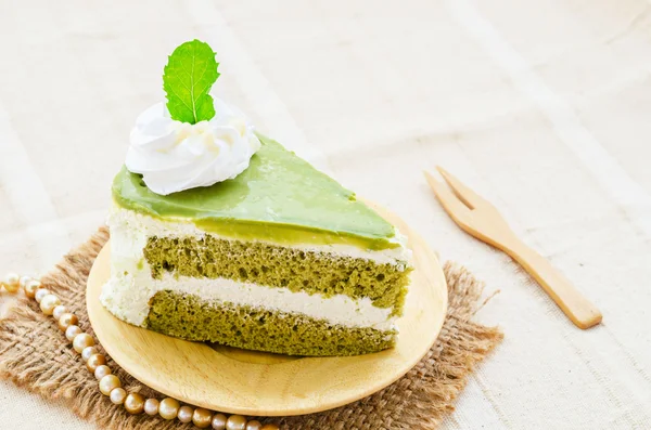 Pastel de té verde matcha japonesa —  Fotos de Stock