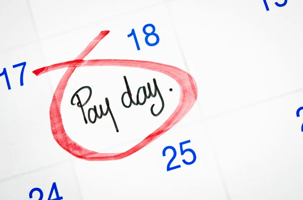 Pay day on calendar. — Stock Photo, Image