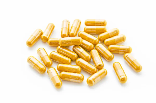 Herb turmeric capsules. — Stock Photo, Image