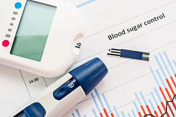 Medição do açúcar no sangue . — Fotografia de Stock