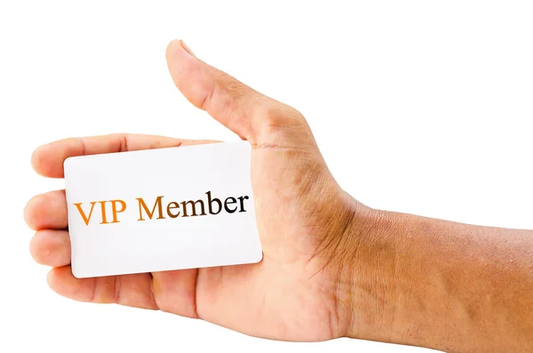 Mano che tiene carta membro VIP . — Foto Stock
