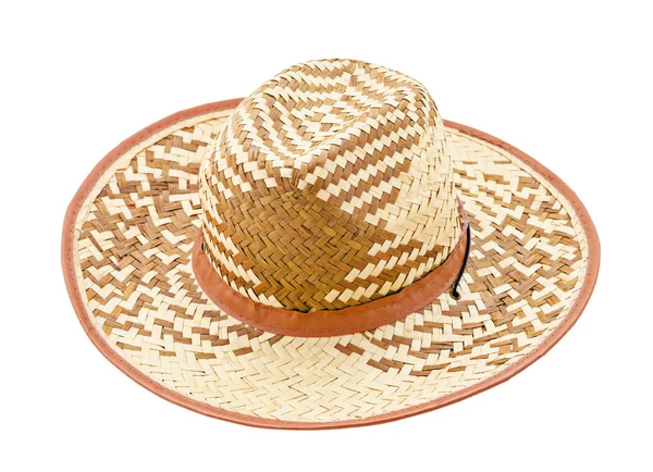 Chapéu de palha isolado em branco. — Fotografia de Stock