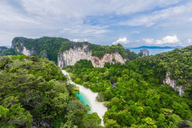 Koh Hong island view point to Beautiful scenery view 360 degree at Krabi province, Thailand. clipart