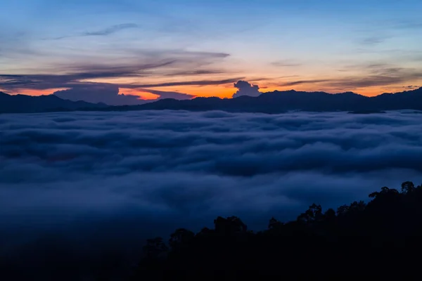 Khao Khai Nui Mar Niebla Las Mañanas Invierno Amanecer Nuevo — Foto de Stock
