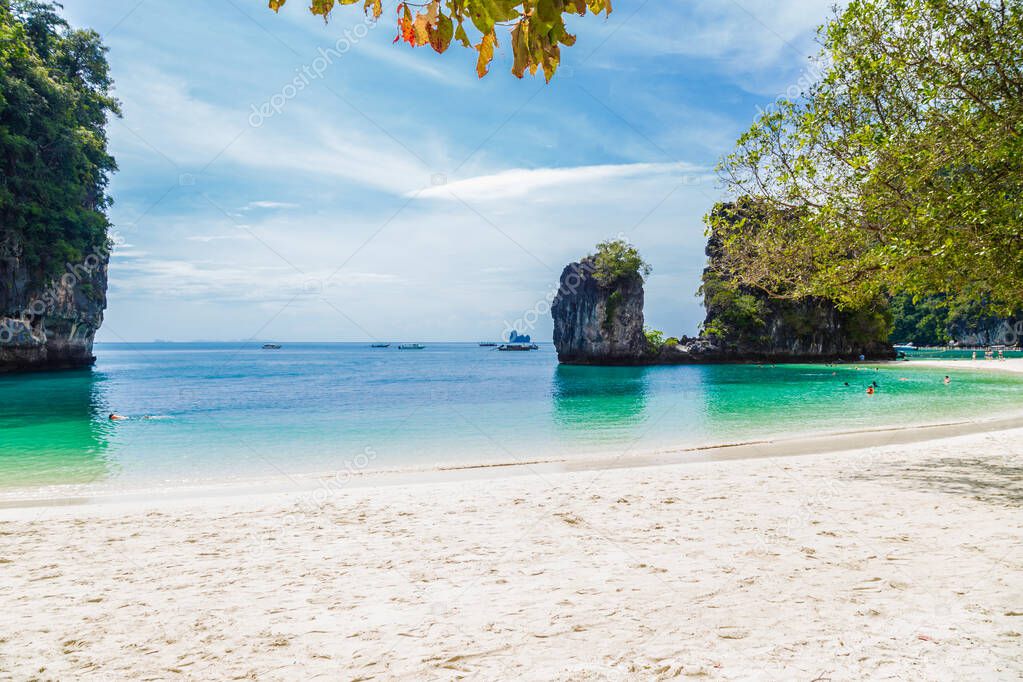 Tropical beach at Koh Hong island in Krabi, Thailand