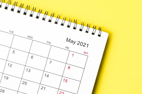 Närbild Maj 2021 Kalender Skrivbord För Arrangören Att Planera Och — Stockfoto