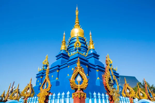 Schöner Blauer Tempel Wat Rong Sua Ten Der Erstaunliche Tempel — Stockfoto