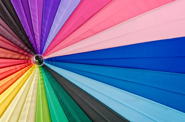 Close Rainbow Coloured Umbrella Textured Background — Stock Photo, Image