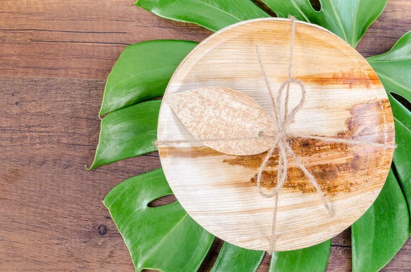 Utensílios Cozinha Feitos Palma Seca Folha Porca Betel Material Natural — Fotografia de Stock