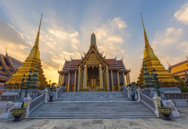 Wat Phra Kaew Crepúsculo Templo Del Buda Esmeralda Wat Phra — Foto de Stock