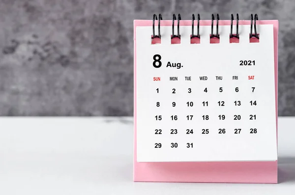 Mini Kalender August 2021 — Stockfoto