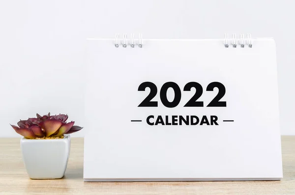 Kalender Bureau 2022 Voor Organisator Plannen Herinneren Houten Tafel Natuur — Stockfoto