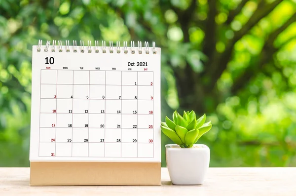Octubre 2021 Recepción Del Calendario Para Que Organizador Planifique Recuerde —  Fotos de Stock