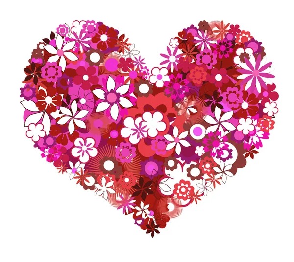 Pink flowers heart shape — Stock Photo, Image