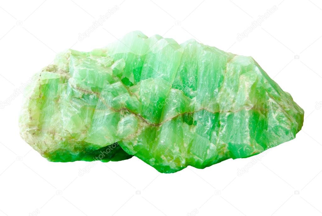 Nature mineral of jade stone on white background.