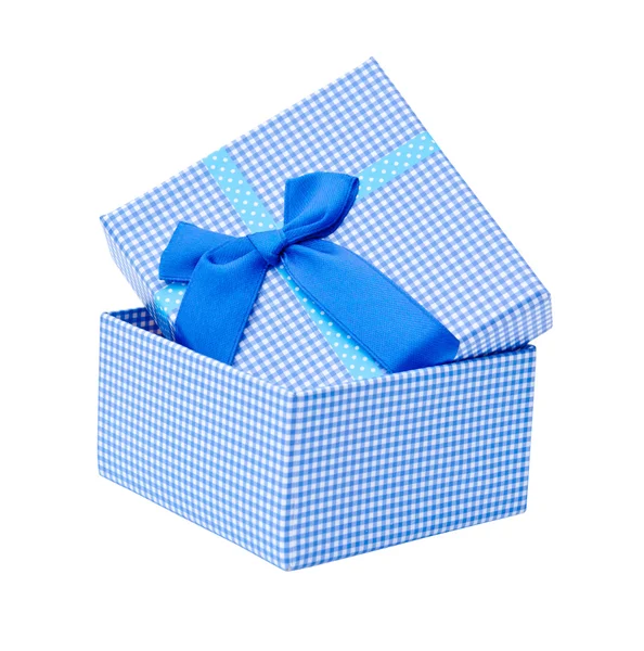 Scatola regalo blu — Foto Stock