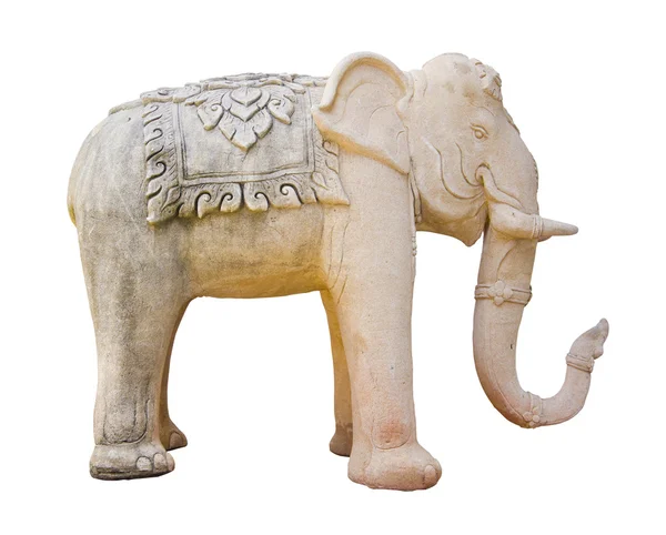 Скульптура слона изолирована на белом фоне — стоковое фото