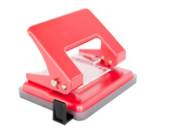 Beyaz arka plan üzerinde ofis kağıt delik zımba