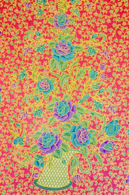 Geleneksel giysiler için desen katmak batik