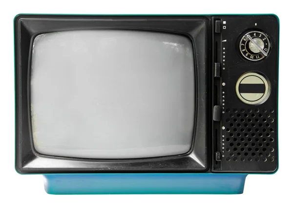 Vintage TV isolerat på den vita bakgrunden — Stockfoto