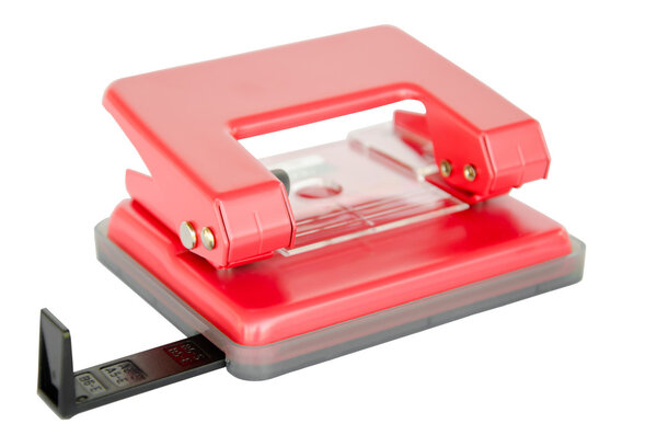 office paper hole puncher on white background