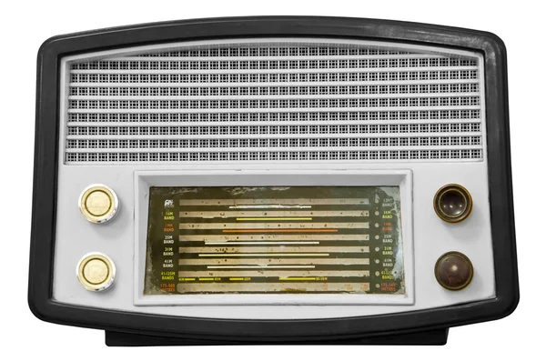 Starodawny stary radio na białym tle — Zdjęcie stockowe
