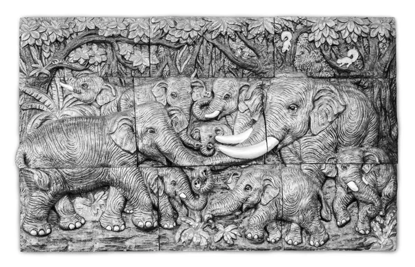 Stone carved elephants. — Stock Photo, Image