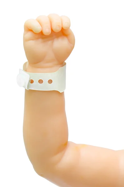 Anatomie Hand des Baby-Patienten isoliert auf weißem Hintergrund. — Stockfoto