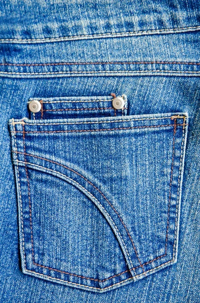 Blue jeans pocket. — Stock Photo, Image