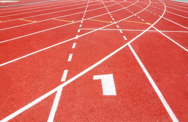 Start track. Lanes 1 number one. — Stock Photo, Image