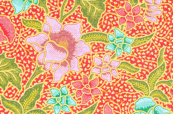 Fond motif fleur sur tissu batik . — Photo