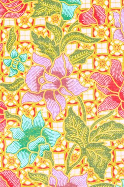 batik kumaş çiçek desen arka planda.