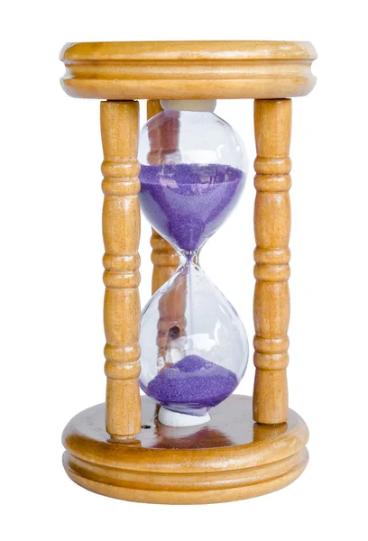 Vidro de madeira com areia violeta . — Fotografia de Stock