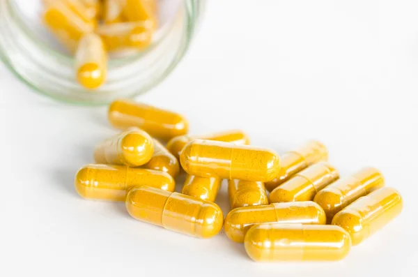 Kurkuma capsules. — Stockfoto