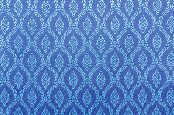 Fond bleu de motif de tissu de style thaï — Photo