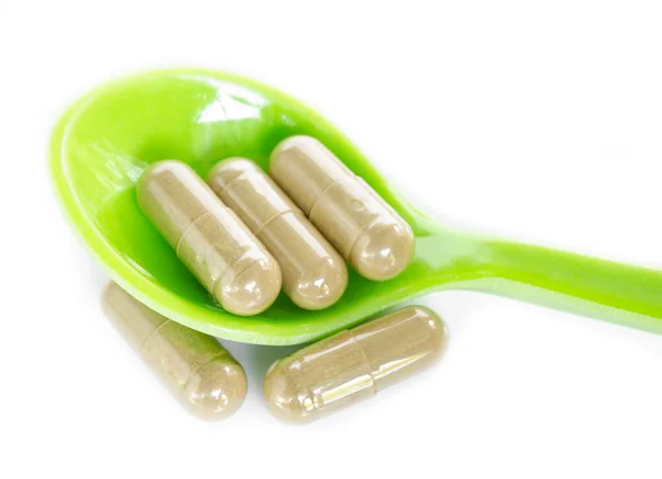 Herbal medicine capsules. — Stock Photo, Image