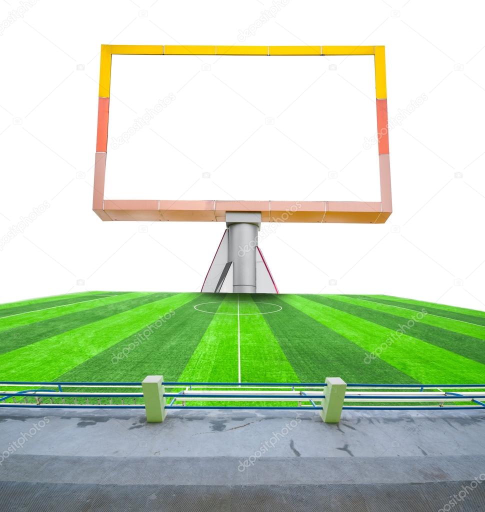 Blank billboard on field soccer.