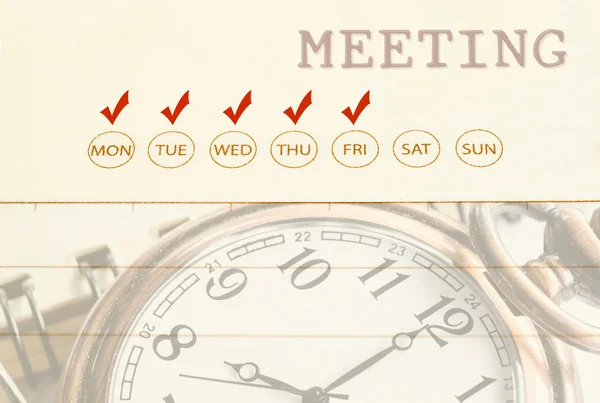 Meeting date on diary.