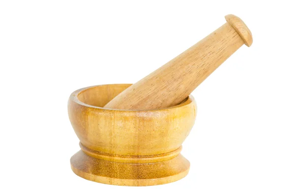 Wooden mortar and pestle. — Stock Photo, Image