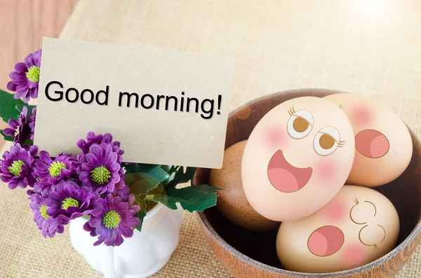 Blank card and eggs — Stock Photo, Image