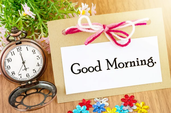 Good morning on paper tag — Stock Photo, Image