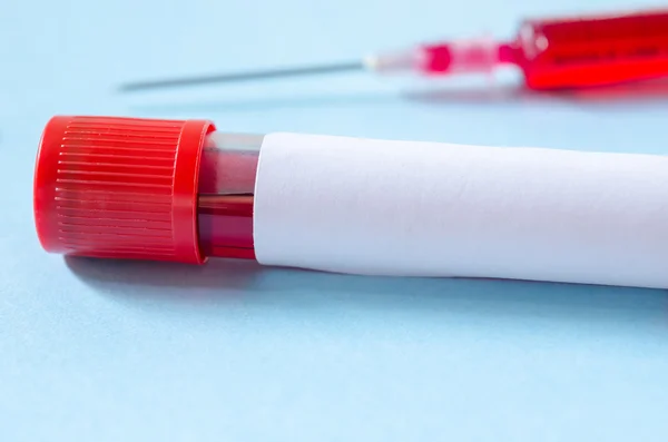 Syringe And Plastic Test Tube. — Stock Photo, Image