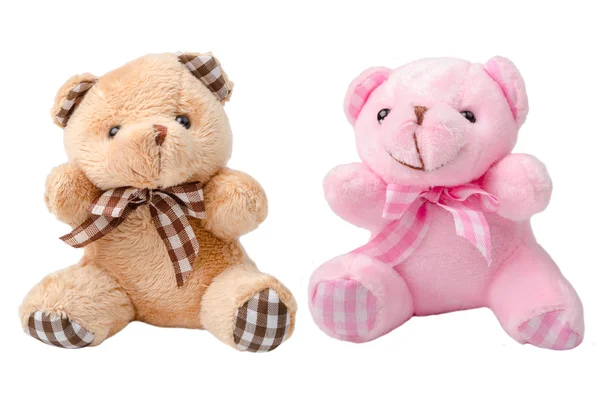 Urso de pelúcia de brinquedo e urso rosa . — Fotografia de Stock