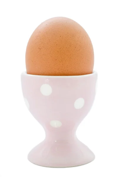 Brown egg in egg cup. — Stock Photo, Image